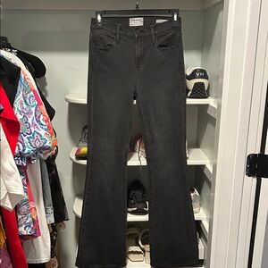 Frame Denim Le High Flare Charcoal Jeans